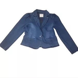 Highway Jeans Damen Denim Puff Ärmel Blazer Jacke Größe Large - Bild 1 von 10