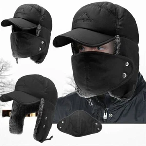Hot Mask Unisex Flap Trapper Trooper Cap Bomber Aviator Hat Ear Flap Warm Winter - Picture 1 of 9