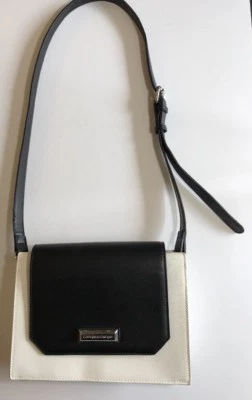 catherine malandrino black and white shoulder bag crossbody purse - Image 1 of 4