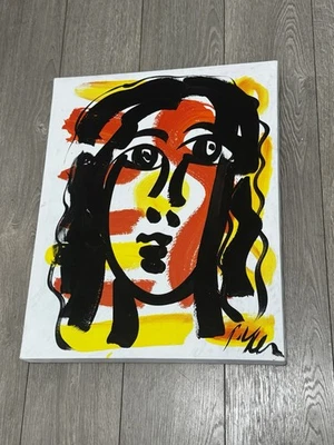 PETER KEIL PINTURA CONTEMPORÁNEA SOBRE LIENZO ENVUELTO 16”x20” VIBRANTE Foto 1 de 4