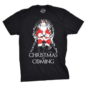 Mens Christmas Is Coming Santa Claus Funny Sarcastic Novelty Top Hilarious Tee - Picture 1 of 7
