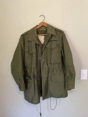 Chaqueta de Campo M-1951 De Colección Años 60 Algodón Satén Militar Guerra de Vietnam Con Forro M65 Foto 1 de 4