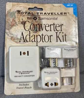 Samsonite Vintage Marfil Todo el Mundo Convertidor de Viaje Adaptador Kit de Enchufes Nuevo Sellado Foto 1 de 3