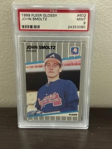 PSA 9 1989 Fleer brillante John Smoltz #602 novato RC HOF como nuevo - Imagen 1 de 2
