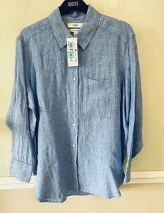 Pure Linen easy iron Ladies Blouse 14 Cost £35 - Picture 1 of 3