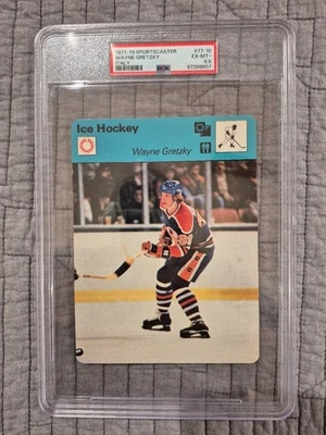 Sportscaster 1979 PSA EX-Mint+ 6.5 Rookie Wayne Gretzky Racers Edmonton Oilers Foto 1 de 2