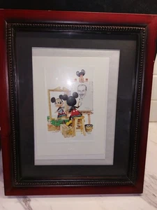 Walt Disney Framed Mickey Mouse postcard  Mickey Painting Walt Disney See Pics - Picture 1 of 9