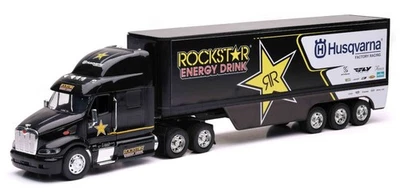 NEWRAY,PETERBILT 6x4 with trailer 3 Axles ROCKSTAR Husqvarna, 1/32, NEW10963 - Image 1 of 2