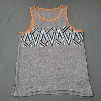 Hollister Shirt Mens Medium M Sleeveless Ringer Tank Geometric Pullover Gray * - Image 1 of 4