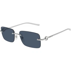 GUCCI GG1703S 003 Sonnenbrille silber Metall blaue Gläser randlos AUTHENTISCH - Bild 1 von 3