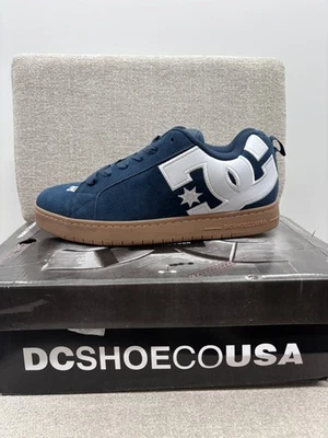 DC Court Graffik SE Shoes Men's 13 Blue/White Logo Lace-Up Round Toe DC01665410 - Image 1 of 4