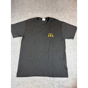 Vintage 90s McDonalds Employee Uniform Company Work Shirt Mens Large Black Retro - Picture 1 of 7