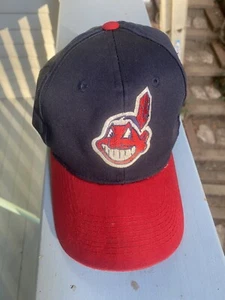 Vintage Cleveland Indians 90s Logo ANNCO 100% Wool Snapback Cap Mütze Wahoo Logo - Bild 1 von 6