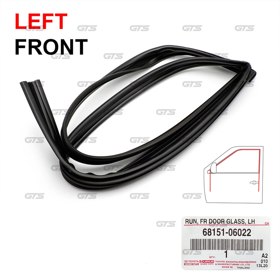 Fits Toyota Camry ACV30 2002 '06 Front Lh Glass Run Channel Rubber Seal Door - Image 1 of 4