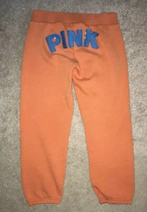 Y2K Victoria’s Secret PINK Gr. XS Favorite Sweats Cropped Jogginghose Logo Orange - Bild 1 von 12