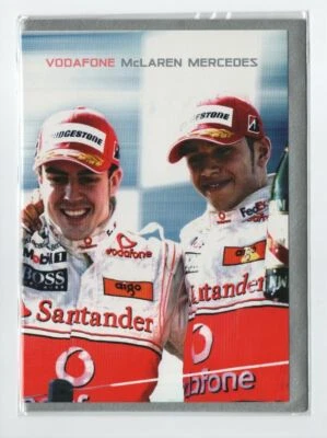 Fernando Alonso/Lewis Hamilton McLaren Klappkarte 2007, Karte/card, 12,5x17,5 cm - Bild 1 von 2