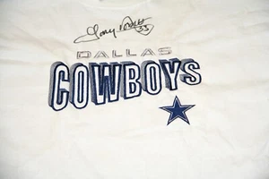 Tony Dorsett Autographed Logo Athletic Dallas Cowboys XL T-Shirt Beckett BAS - Picture 1 of 3