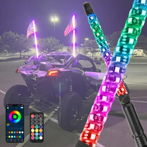 1ft LED Whip Lights Whips Spiral Chasing RGB For Yamaha Grizzly 350 400 450 660 - Bild 1 von 12