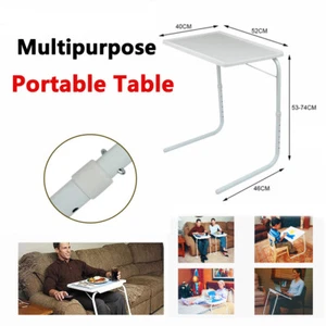 Portable Folding Table Adjustable TV Tray Dinner Table Laptop Fodable Bed Desk - Picture 1 of 7