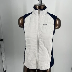 Chaleco acolchado para mujer Lauren by Ralph Lauren ~ blanco y azul marino talla S - Imagen 1 de 4