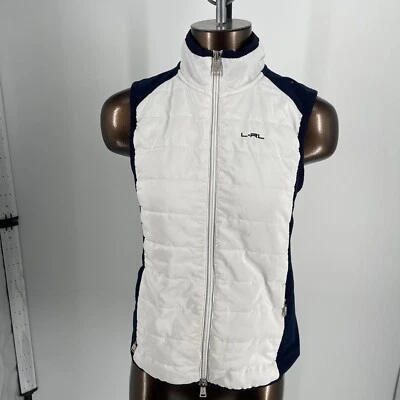 Lauren by Ralph Lauren Woman's Quilted Vest~White And Navy Size S - Image 1 of 4
