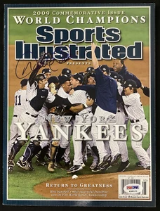 Derek Jeter Signed Sports Illustrated 11/11/09 No Label Yankees Auto HOF PSA/DNA - Picture 1 of 5