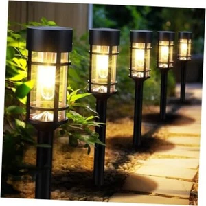 8 Pack Solar Pathway Lights Outdoor, LED Solar Garden Lights Glass Black - Picture 1 of 7