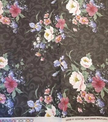 Tela Daisy Kingdom 1993 1 yarda × 45" de colección amapola damasco pequeño núcleo de cabaña (#335) Foto 1 de 4