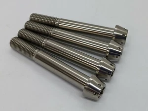 Kawasaki ZX6R 636 Titanium drilled front brake caliper bolt kit 03-06 Ti taper - Picture 1 of 3