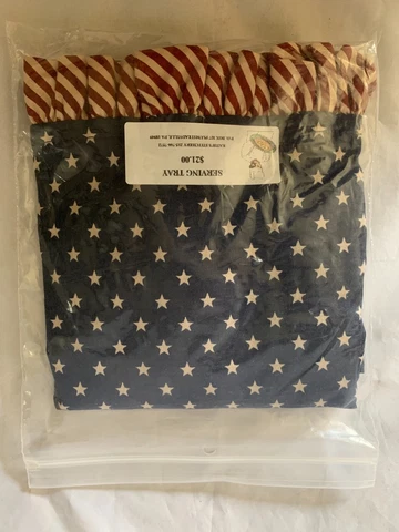 Americana Stars Stripes Fabric Serving Tray Basket Liner Cover
