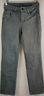 NYDJ Straight Women's Jeans 4P 24x28 Charcoal Gray Stretch Slim Fit Low Rise - Image 1 of 4
