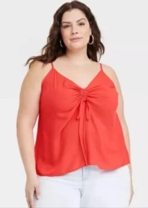 Ava & Viv Women’s 2X Tank Top Red Cinched New! - Bild 1 von 3