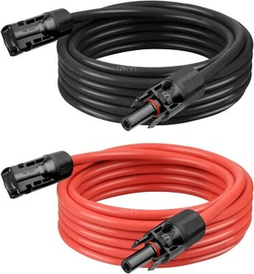 10 AWG Mc4 Extension Cable 4mm²-6mm² Copper Core Wiring Female & Male Connectors - Picture 1 of 37