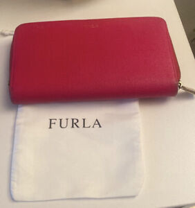 FURLA Saffiano Leather Zip Around XL Wallet, Hot Pink