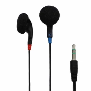 Avid Basic Black Stereo Earbuds with Left and Right Indicators 3.5mm Stereo Plug - Picture 1 of 1