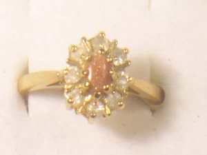 ** SZ'S ,9,10 Small GOLDSTONE RING DESIGNER SEMI-PRECIOUS GEMSTONE 1030GS - Picture 1 of 4