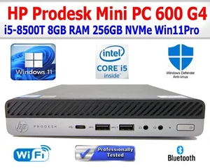 HP PRODESK 600 G4 MINI PC i5-8500T 8GB RAM 256GB NVME WIN 11 PRO WIFI BT EXTRAS - Picture 1 of 6