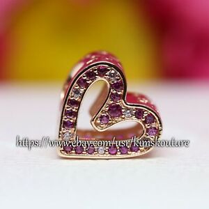Authentic Pandora Sparkling Ruby Red & Pink Freehand Heart 788692C02 Charm