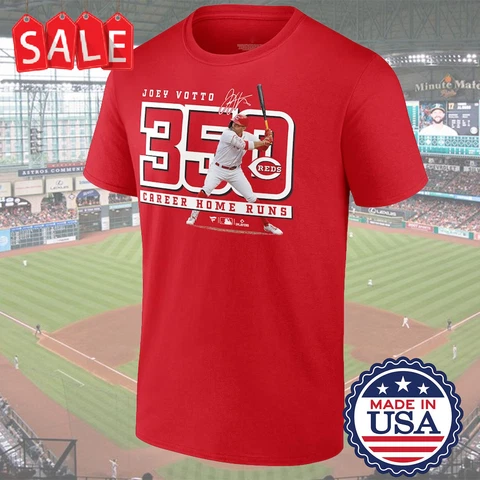 HOT 2023!!! Joey Votto Cincinnati Reds Team 350 Home Runs Red T-Shirt Gift Fan Cover