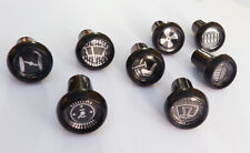 Triumph TR4 & TR4A Control Cable & Switch Knobs Set of 8 Black Knobs