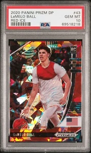 2020 Panini Prizm Draft Picks - #43 LaMelo Ball [Red Ice] Rookie RC PSA 10 GM MT - Picture 1 of 2