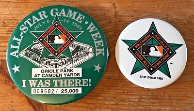 Vintage Baltimore Orioles Pins 1993 MLB All Star Game Camden Yards Button - Image 1 of 4