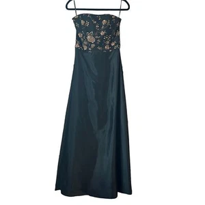 Jessica Mcclintock Vintage 90s strapless maxi formal dress size 8 embroidered - Picture 1 of 7