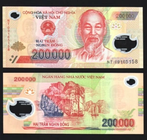 Vietnamese Dong 200,000 200k Polymer Banknote in Vietnam VND UNC Uncirculated - Picture 1 of 2