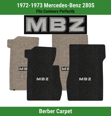 Alfombrillas delanteras Lloyd Berber para Mercedes-Benz 280S 72-73 con logotipo de apliques MBZ Foto 1 de 4