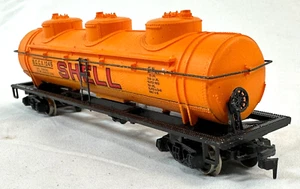 HO Scale Shell Gas 3 Dome Tank Car Ahm Vintage S. C. C. X. 1245 Train Nice - Picture 1 of 12