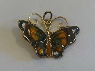 Colgante Mariposa Vintage David Anderson Noruega Esterlina Esmalte Foto 1 de 4