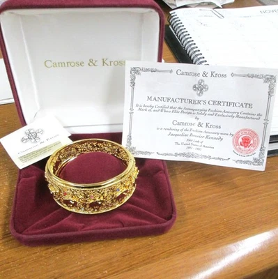 Camrose & Kross Jackie Bouvier Kennedy JBK  Elephant Hinged Bracelet & COA NOS - Image 1 of 4