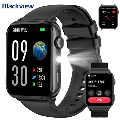 Smartwatch Damen Herren Fitnessuhr Armbanduhr mit Pulsmesser Schrittzähler Uhr - Bild 1 von 4