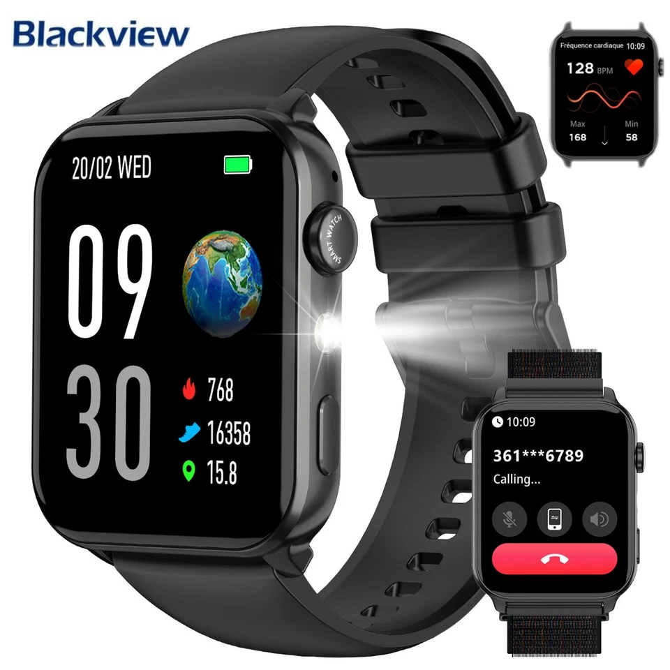 Smartwatch Damen Herren Fitnessuhr Armbanduhr mit Pulsmesser Schrittzähler Uhr - Bild 1 von 4